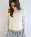 Letters Square Neck Puff Sleeve T-Shirt