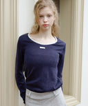 Letters Uneck Two-Way Knit