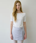 Letters Satin Belt Mini Skirt