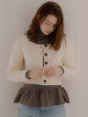 Chunky Rib Cropped Wool Cardigan