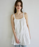 Letters Strap Shirring Dress