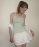 Letters Frill Label Halter Neck Top
