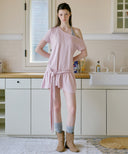Ribbon Tie Asymmetric Dress