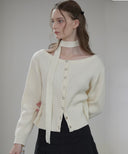[Scarf Set] Sonnet Boat-neck Wool Cardigan