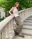 Punching Lace Halterneck Sleeveless