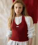 Letters Hairy Bustier Wool Knit