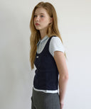 Letters Double Layered PK Collar Shirt