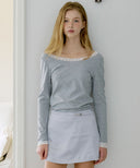 Letters Lace Boatneck T-Shirt