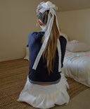 Letters U-Neck Collar T-Shirt