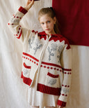 Rose Flower Jacquard Knit Wool Zip-up