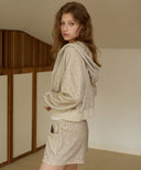 [予約販売/11月上旬入荷] Signning Flower Velour Hoodie Zip-Up