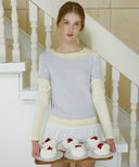 Letters Layered Off-Shoulder T-Shirt