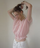 [予約販売/8月下旬入庫予定] Dual Banding Two-Way Blouse (Pink)