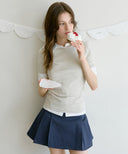 Letters Semi Off-Shoulder Elbow Sleeve T-Shirt