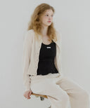 Letters Knit Rib Cardigan