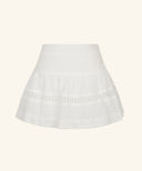 [White/Sky Blue M 6月上旬予約販売] River Lace Flare Skirt