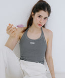 Letters Label Halter Neck Top