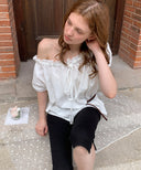 Roe One-Shoulder Lace Blouse