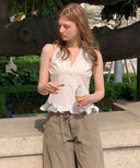 Punching Lace Halterneck Sleeveless
