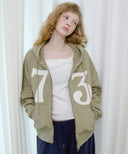 Letters 73 Cotton Hooded Zip-Up