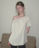 [予約販売/8月下旬入庫予定] Sove Frill One-Shoulder Short Sleeve T-Shirt ( Mint )