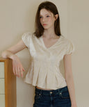 Hidden Flower Satin Blouse
