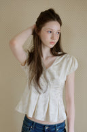 Hidden Flower Satin Blouse
