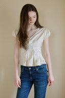 Hidden Flower Satin Blouse