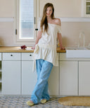 Ribbon Tie Asymmetric Dress