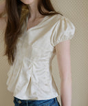 Hidden Flower Satin Blouse