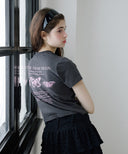 [予約販売/9月中旬入庫予定] Triple Butterfly Crop Short Sleeve T-shirts