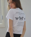 [予約販売/9月中旬入庫予定] Triple Butterfly Crop Short Sleeve T-shirts