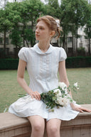 Aila Pintuck Lace Shirt Dress