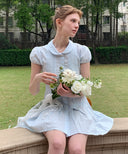 Aila Pintuck Lace Shirt Dress