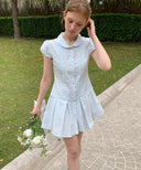 Aila Pintuck Lace Shirt Dress