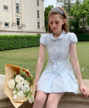 Aila Pintuck Lace Shirt Dress