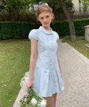 Aila Pintuck Lace Shirt Dress