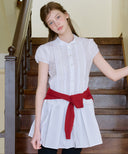 Aila Pintuck Lace Shirt Dress