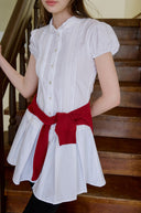 Aila Pintuck Lace Shirt Dress
