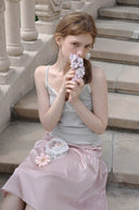 Glow Satin Triple Banding Skirt