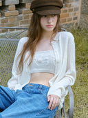 [SET] Koa Bustier Mohair Wool Cardigan