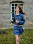 Poi Lace Denim Skirt