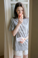 Lace Frame Oversized Short Sleeve T-shirt