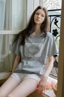 Lace Frame Oversized Short Sleeve T-shirt