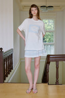 Lace Frame Oversized Short Sleeve T-shirt