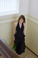 Punching Lace Halterneck Sleeveless