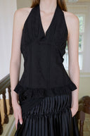 Punching Lace Halterneck Sleeveless