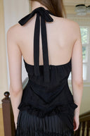 Punching Lace Halterneck Sleeveless