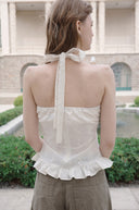 Punching Lace Halterneck Sleeveless