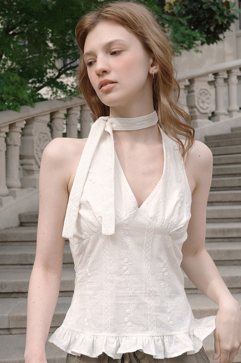 Punching Lace Halterneck Sleeveless – LETTER FROM MOON